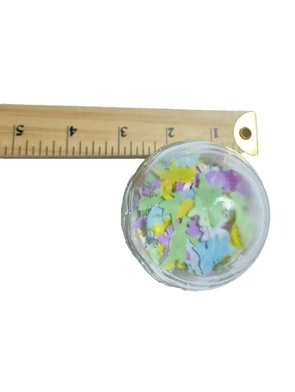 Old Easter Glass Egg with Easter Confetti Vintage Holiday Decoration Collectible